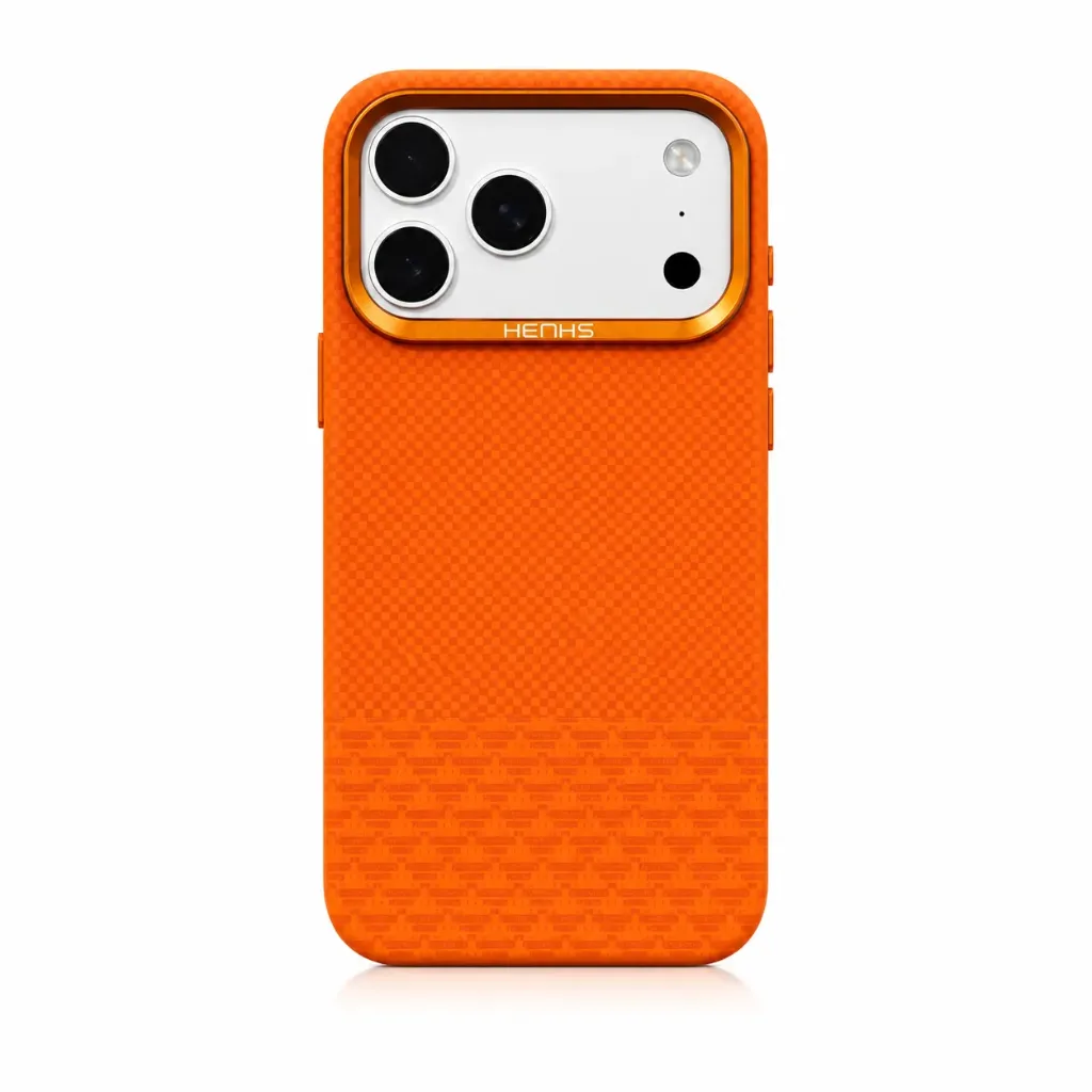 HENKS MagSafe Checkerboard Sport Cover with Metallic Camera Ring Protector & Shockproof Frame For iPhone 17 Pro Max - درع موبايل رياضي بنمط مربعات مع حلقة حماية معدنية للكاميرا وإطار مقاوم للصدمات للايفون 17 برو ماكس