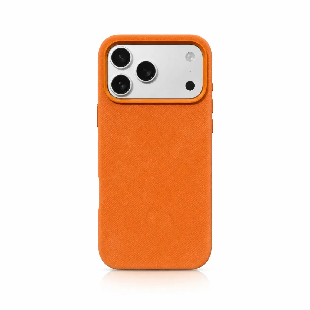 QY QY-020 Textured Fabric Canvas Cover with Protective Camera Ring & Shockproof Comfort Grip For iPhone 17 Pro Max - درع موبايل قماشي فاخر وانيق مريح الملمس مقاوم للصدمات للايفون 17 برو ماكس