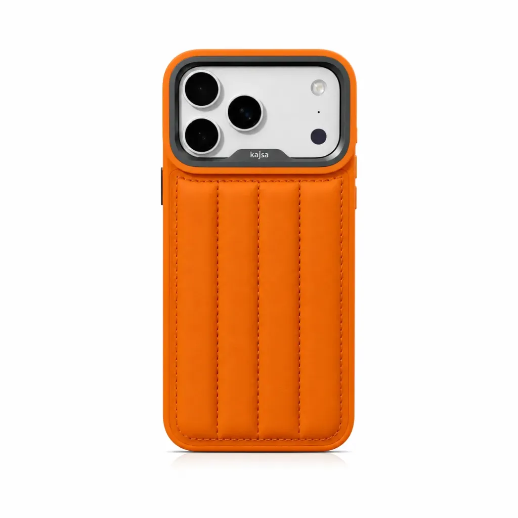 Kajsa Premium Designer Leather MagSafe Cover with Protective Camera Frame For iPhone 17 Pro Max - درع موبايل جلدي فاخر بتصميم مميز مع ماك سيف وإطار حماية للكاميرا للايفون 17 برو ماكس