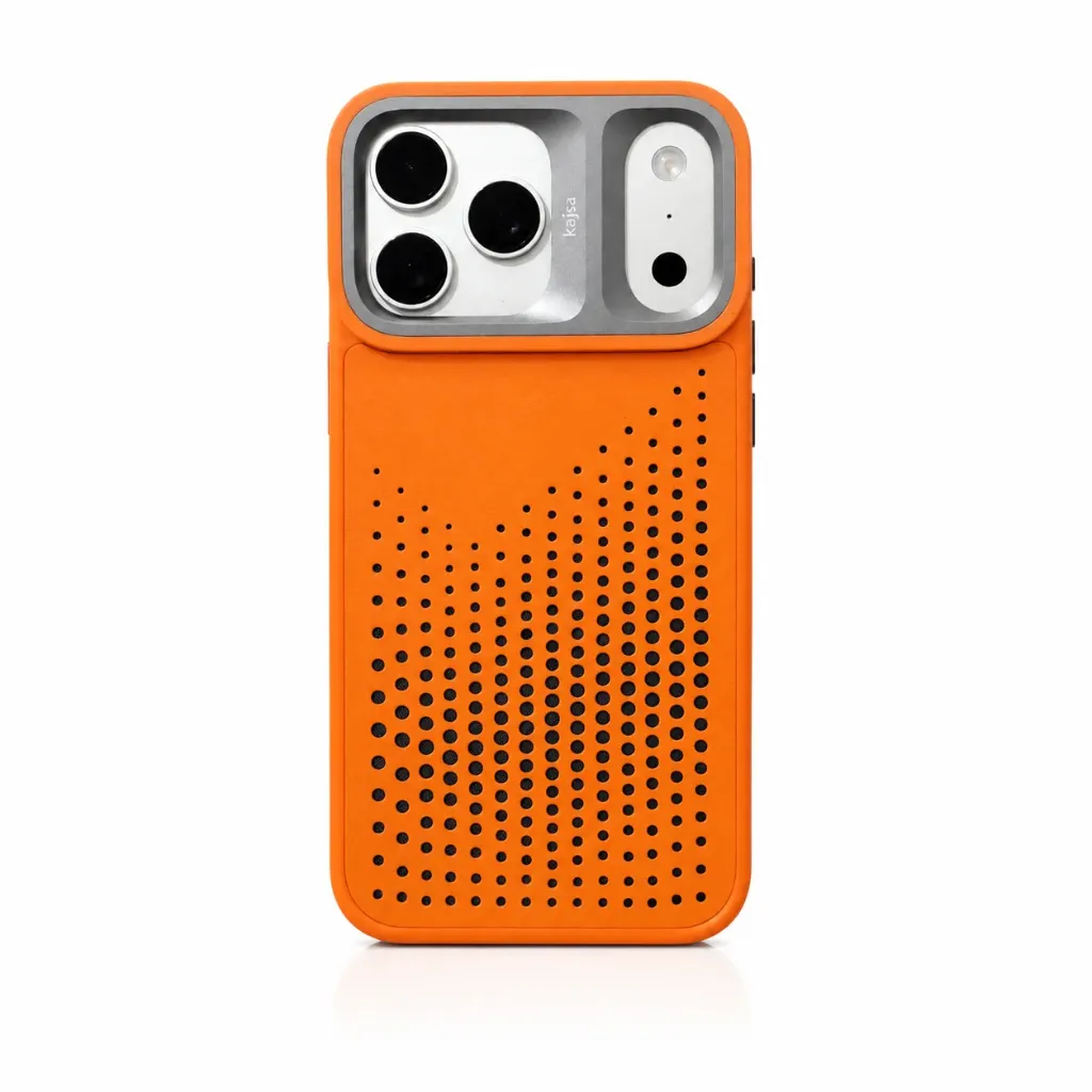 Kajsa Premium Designer Leather MagSafe Cover with Protective Camera Frame For iPhone 17 Pro Max - درع موبايل جلدي فاخر بتصميم مميز مع ماك سيف وإطار حماية للكاميرا للايفون 17 برو ماكس