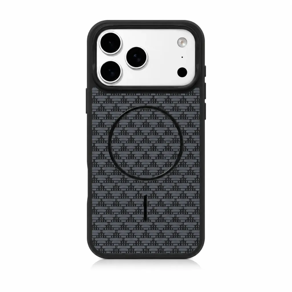 Premium Geometric Textured MagSafe Cover with Protective Camera Frame For iPhone 17 Pro Max - درع موبايل هندسي بملمس مميز مع مغناطيس ماك سيف وإطار حماية للكاميرا للايفون 17 برو ماكس