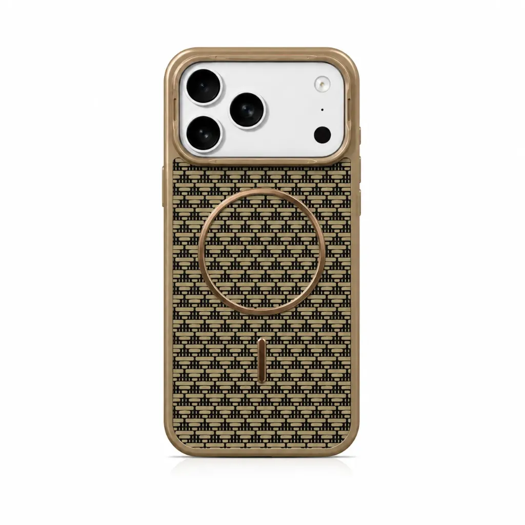 Premium Geometric Textured MagSafe Cover with Protective Camera Frame For iPhone 17 Pro Max - درع موبايل هندسي بملمس مميز مع مغناطيس ماك سيف وإطار حماية للكاميرا للايفون 17 برو ماكس