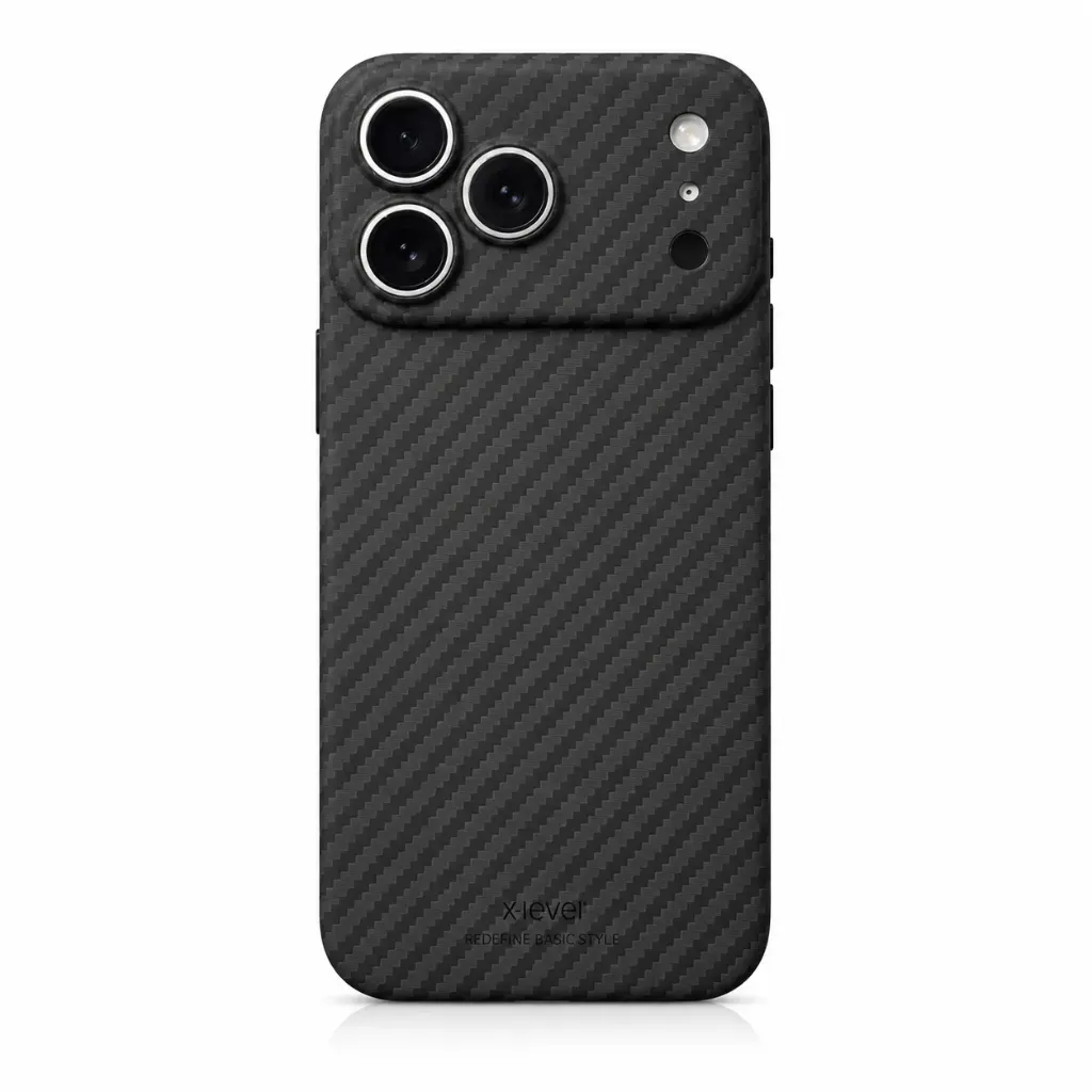 X-Level Ultra-Slim Carbon Fiber Texture MagSafe Cover with Integrated Camera Protection For iPhone 17 Pro Max - درع موبايل بنقشة كاربون فايبر بنحافة فائقة وحماية متكاملة للايفون 17 برو ماكس