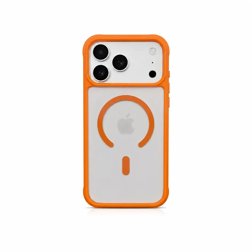 Mutural Elite Translucent MagSafe Cover with Shockproof Bumper Frame For iPhone 17 Pro Max - درع موبايل شفاف مع ماك سيف وإطار حماية مقاوم للصدمات للايفون 17 برو ماكس