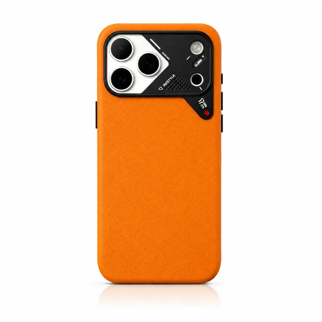 PRADI PRA-007 Restyle Cooling Series Leather Cover Collection For iPhone 17 Pro Max - درع موبايل جلدي بتصميم التبريد للايفون 17 برو ماكس