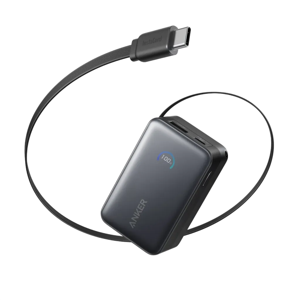 Anker Nano Power Bank 10,000mAh with Built-in Type-C Cable | 45W (black)
