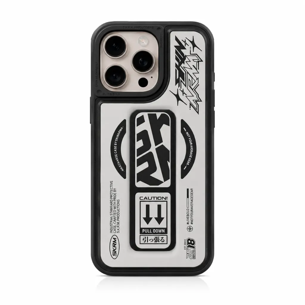 SKINARMA Kira Kobai Shockproof MagSafe Cover with Extendable Grip-Stand For iPhone 16 Pro Max - درع موبايل صلب مقاوم للصدمات مزود بمسكة وقاعدة للمشاهدة مع دعم ماك سيف للايفون 16 برو ماكس