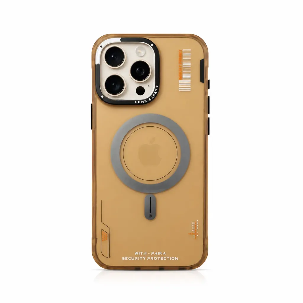 BIGC Translucent Matte Cyberpunk MagSafe Cover For iPhone 16 Pro Max - درع موبايل شبه شفاف بتصميم سايبربانك مع دعم ماك سيف للايفون 16 برو ماكس