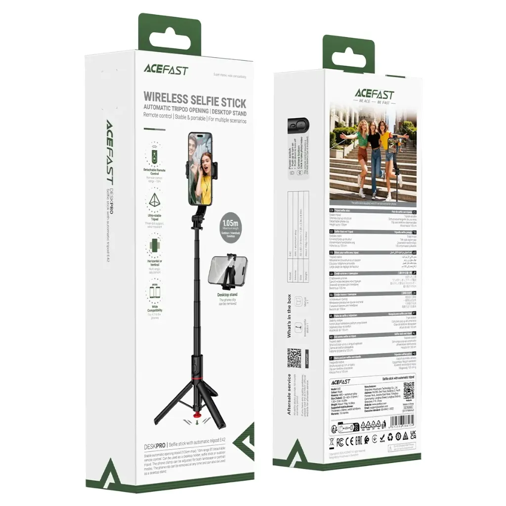 Acefast E42 Selfie Stick with Auto Tripod and Bluetooth Remo