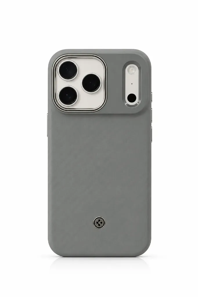 Classic Armor Cover with Metal Accent Ring & Metallic Emblem For iPhone 17 Pro Max - درع موبايل أنيق مع إطار كاميرا وشعار معدني للايفون 17 برو ماكس