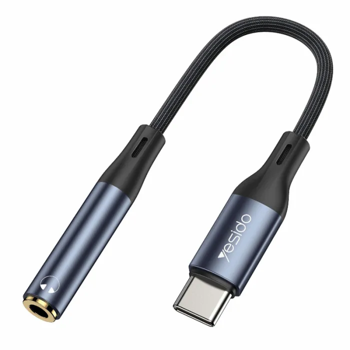 YESIDO YAU38 Aluminum Alloy Nylon USB-C cable | Type c to 3.5MM Aux Audio Jack Earphone Headphone Cable USB