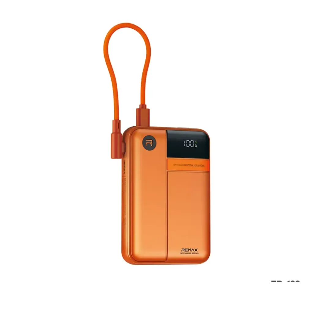 REMAX FP-122 QC22.5 Fast Charging Power Bank 10000mAh Type-C Detachable Cable Portable LED Display Power Banks