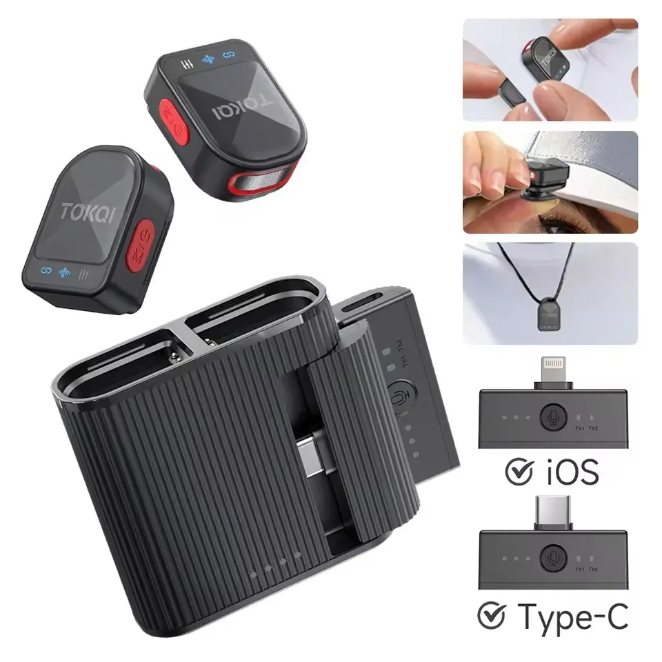 TOKQI H01 Wireless Lavalier Microphone – Noise Reduction for Clear Audio