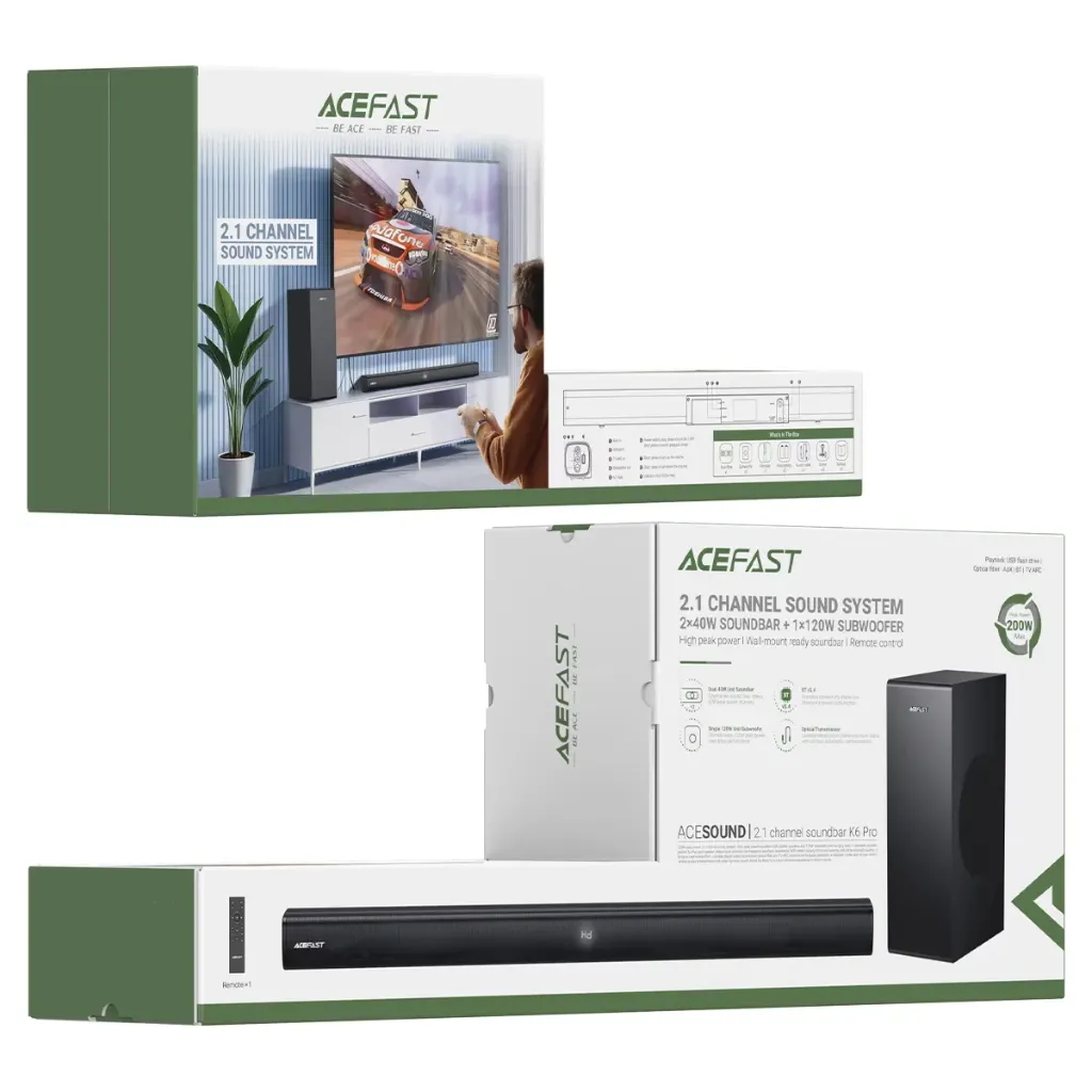 AceFast K6 Pro Speaker Sound Bar and Subwoofer