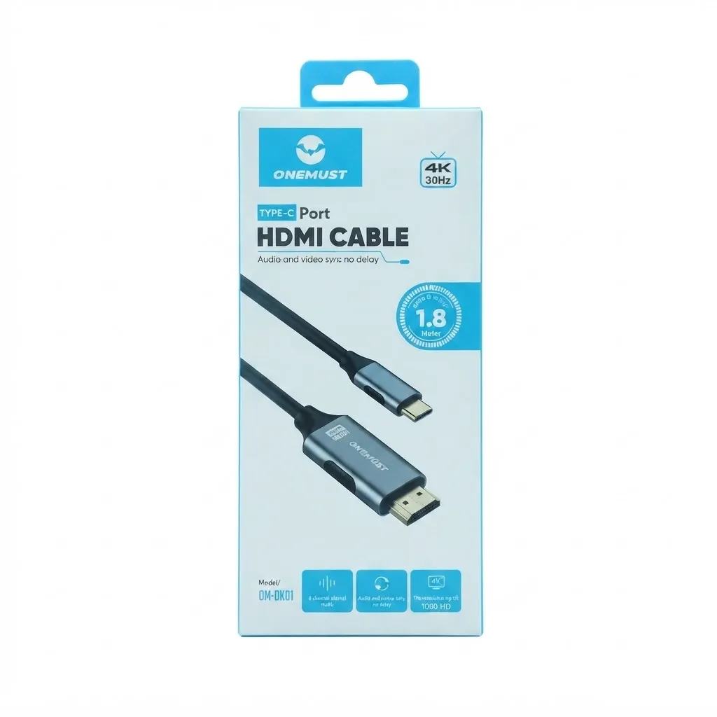 𝑶𝑵𝑬𝑴𝑼𝑺𝑻 OM-DK01 30Hz 4K Type-C TO HDMI CABLE