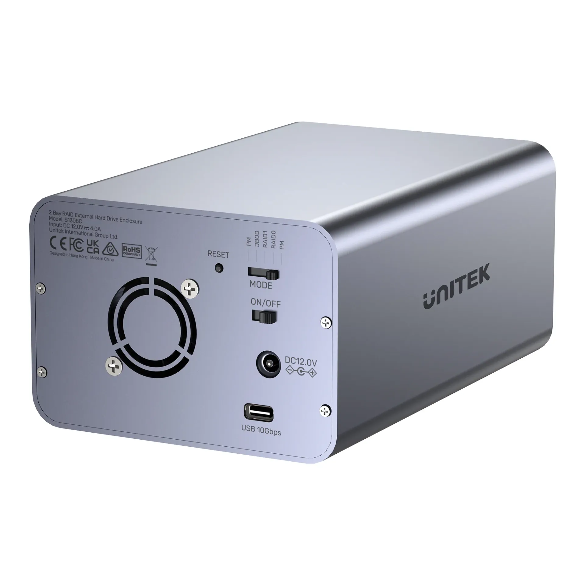 UNITEK S1308C 2 Bay USB-C RAID External Hard Drive