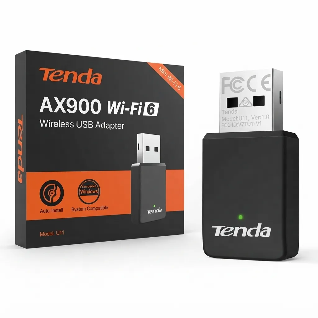 Tenda Wi-Fi Adapter for Desktop PC, AX900 U11 Wi-Fi 6 USB