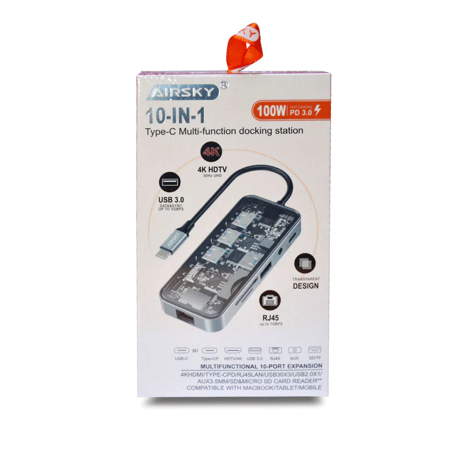 Airsky 10 In 1 Type-C Multi-Function Docking Station