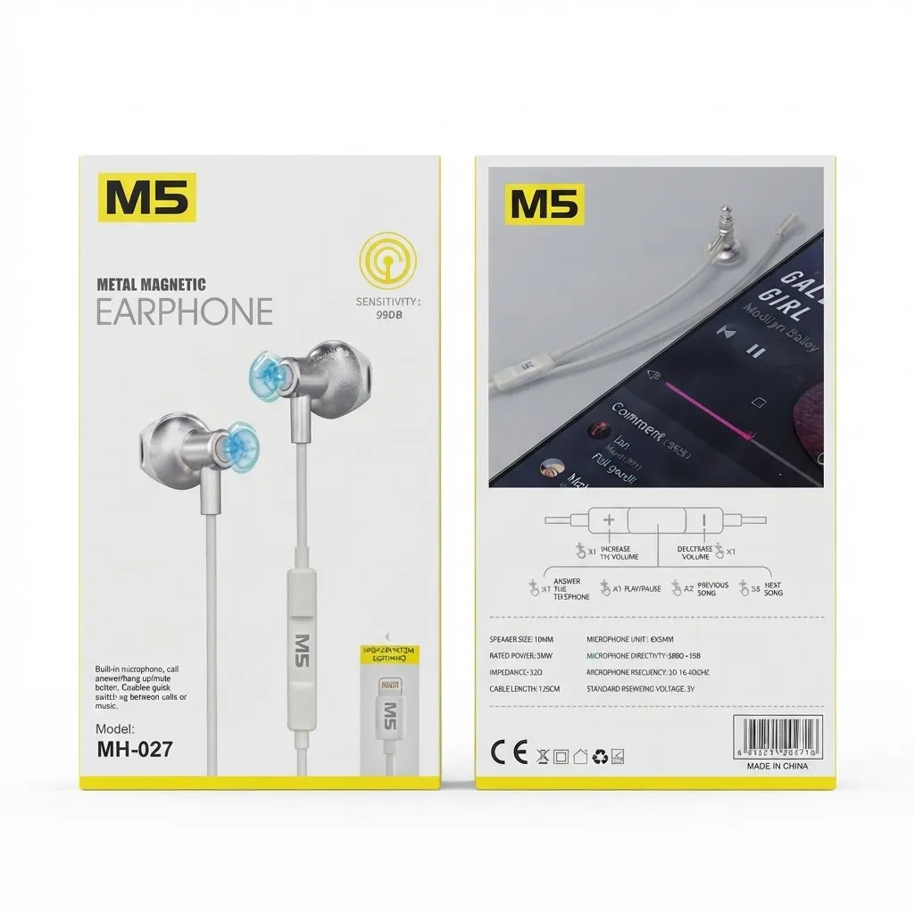 M5 lightning 1.2M MH027 سماعة اذن واير