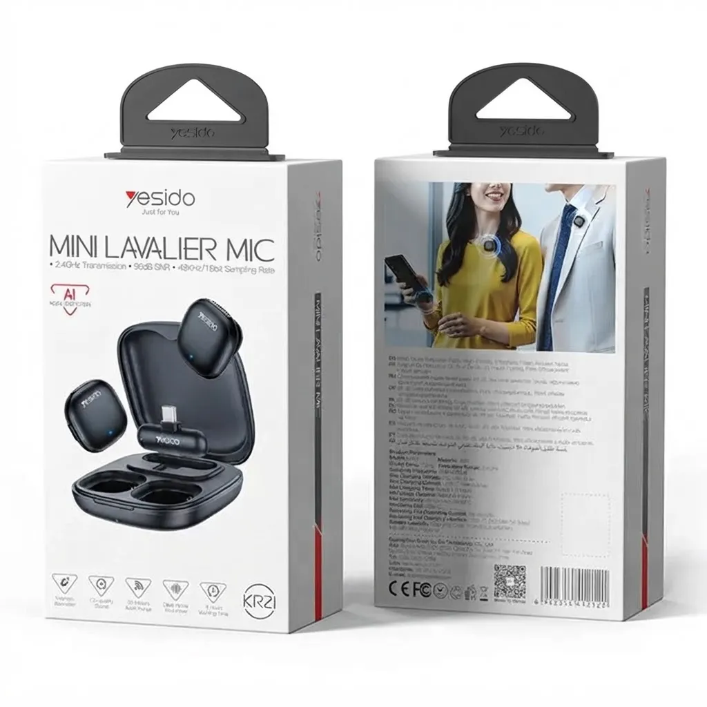Yesido KR21 USB-C Wireless Lavalier Microphone with AI