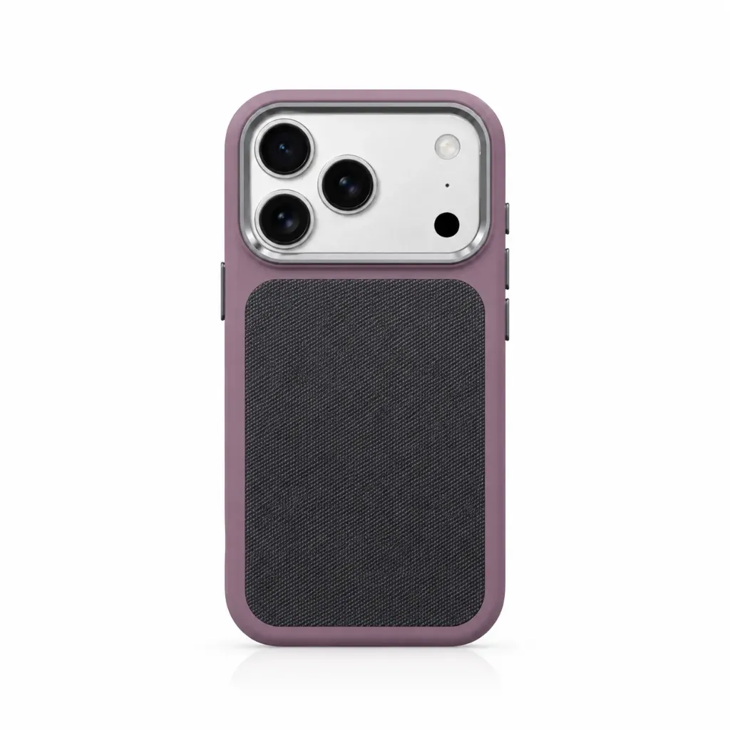 QUEY Woven Fabric MagSafe Hybrid Cover Q-01 For iPhone 17 Pro Max - درع موبايل هجين من القماش المنسوج مع دعم ماك سيف وإطار كاميرا معدني للايفون 17 برو ماكس