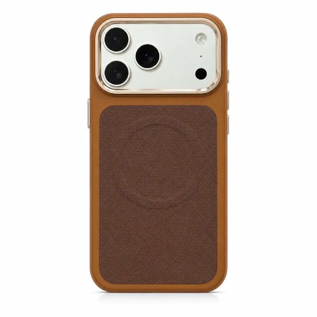 QUEY Woven Fabric MagSafe Hybrid Cover Q-01 For iPhone 17 Pro Max - درع موبايل هجين من القماش المنسوج مع دعم ماك سيف وإطار كاميرا معدني للايفون 17 برو ماكس