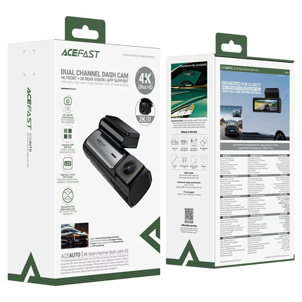ACEFAST X2 4K Dual Dash Cam