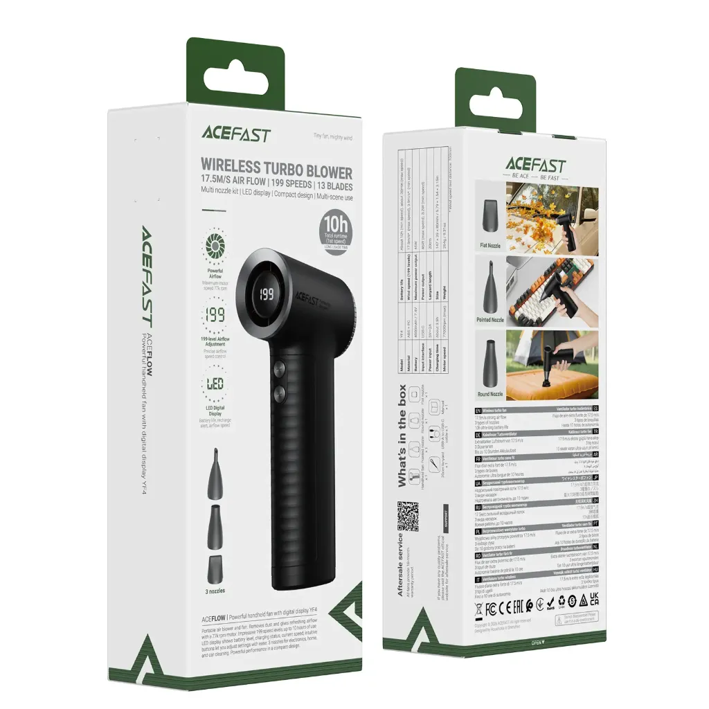 ACEFAST YF4 powerful handheld fan with digital display