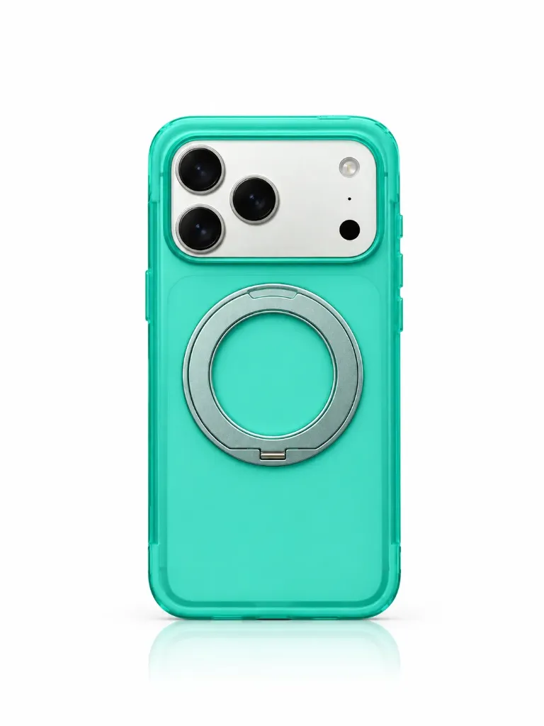 HDD IPHONE 17 PRO MAX PHONE CASE HBC-463 - درع موبايل شفاف مطفي سميك مقاوم للسقوط مع حلقة ماسكة للايفون 17+18 برو ماكس