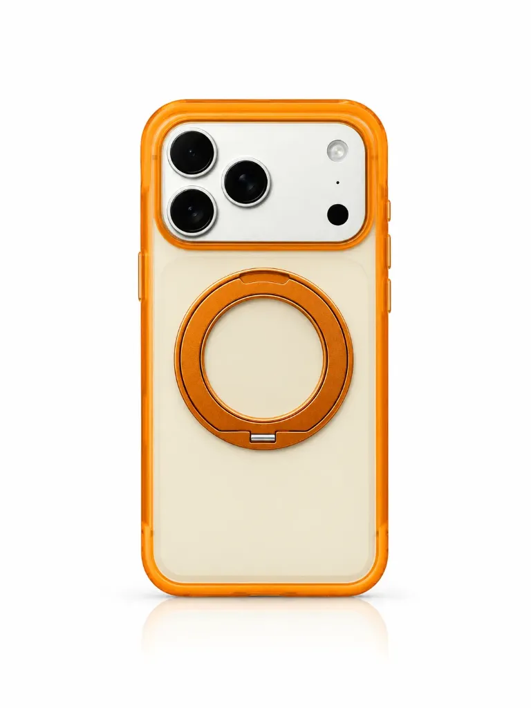 HDD IPHONE 17 PRO MAX PHONE CASE HBC-463 - درع موبايل شفاف مطفي سميك مقاوم للسقوط مع حلقة ماسكة للايفون 17+18 برو ماكس