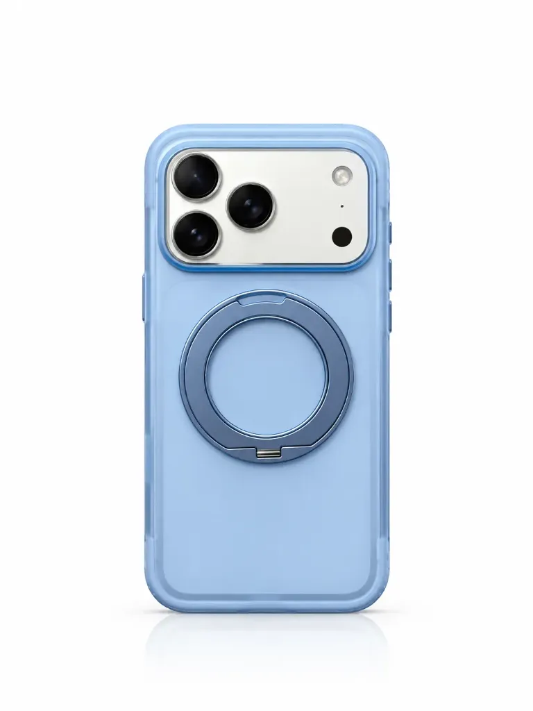 HDD IPHONE 17 PRO MAX PHONE CASE HBC-463 - درع موبايل شفاف مطفي سميك مقاوم للسقوط مع حلقة ماسكة للايفون 17+18 برو ماكس