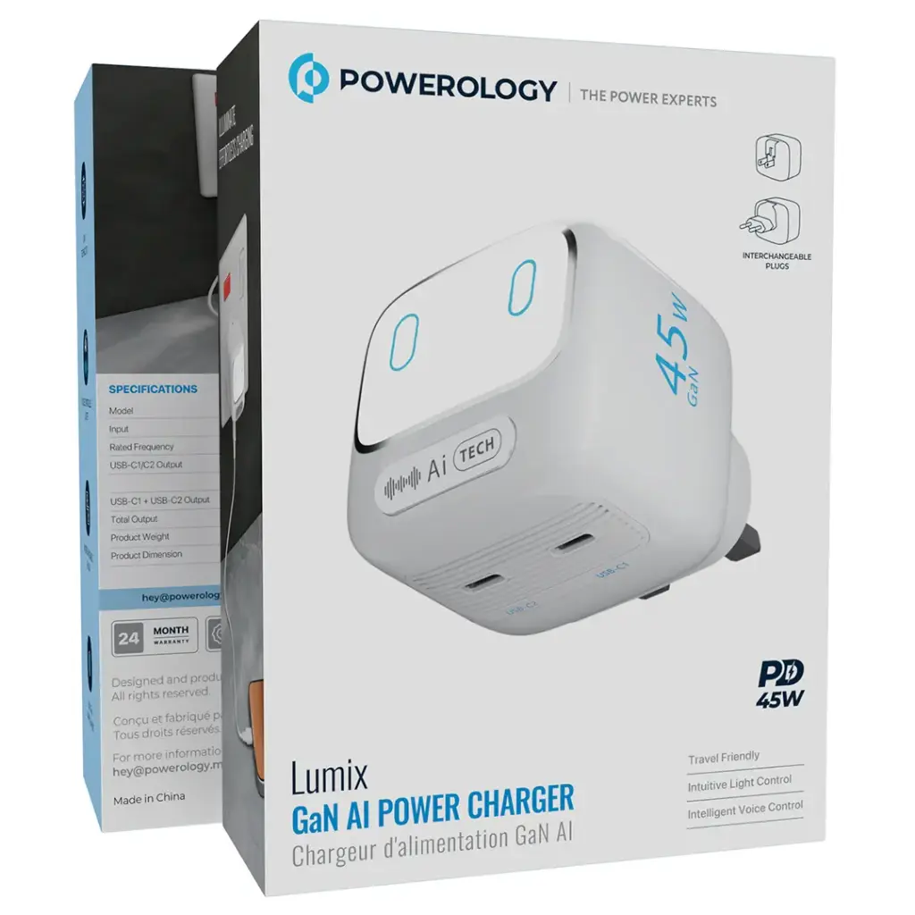 Powerology Lumix GaN AI Power Charger 45W