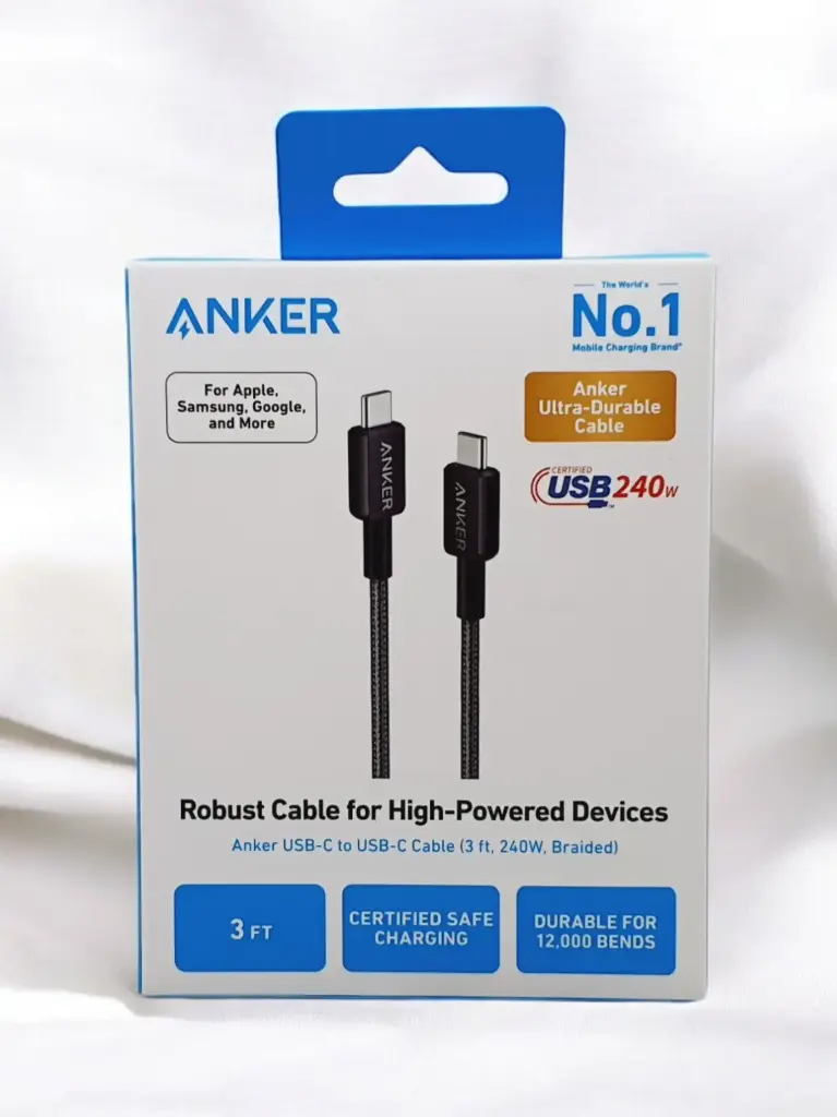 Anker usb c to usb c cable Braided 3ft 240w