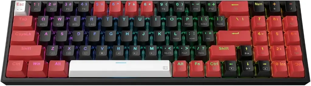 redragon k628ct pollux pro rgb 75%, usb-c wired, bt , 2.4 ghz wireless