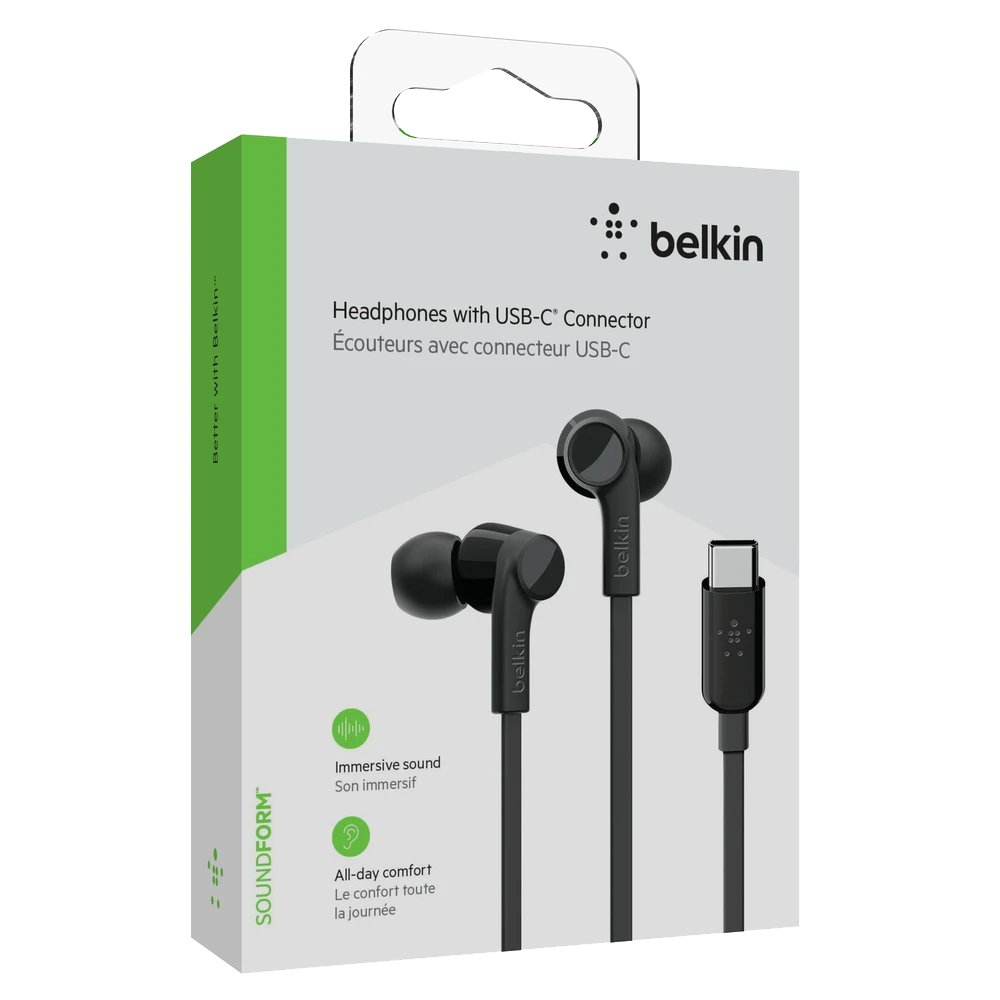 Belkin - Soundform USB C In Ear Headphones - Black