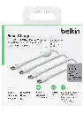 BELKIN Braided to USB Type-C Cable - 1 m, White, Pack of 2