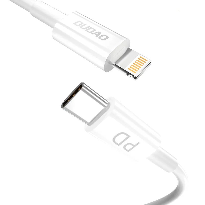 Dudao data cable, USB-C to Lightning, 65 W, 28 cm, White