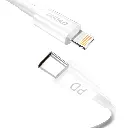 Dudao data cable, USB-C to Lightning, 65 W, 28 cm, White