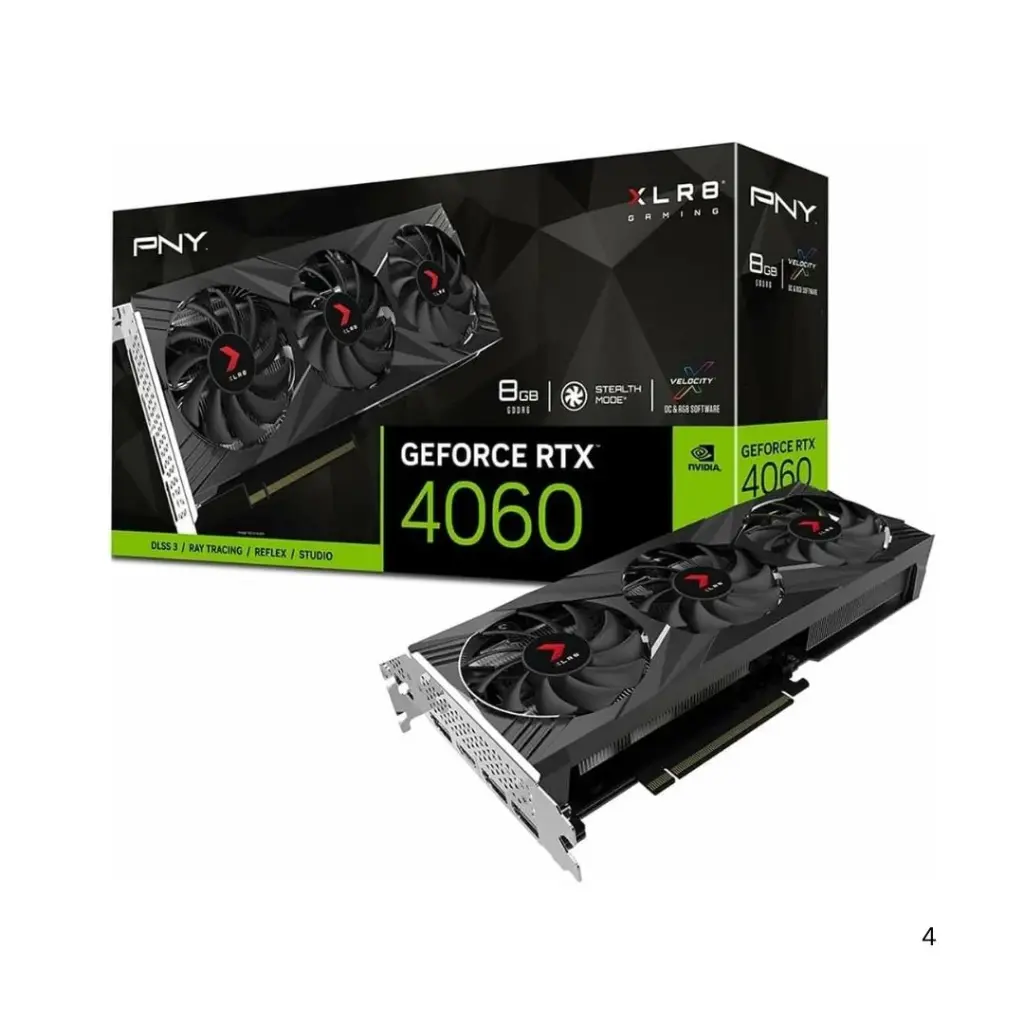 PNY GeForce RTX™ 4060 8GB XLR8 Gaming VERTO™ Triple Fan