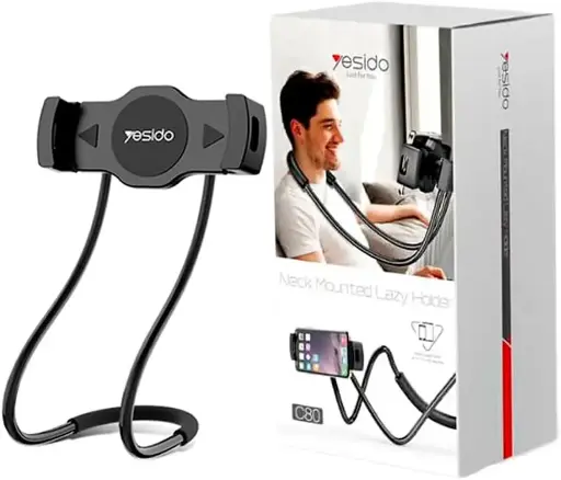 [NQ2711] Yesido Neck Mounted Lazy Holder C80 - Black