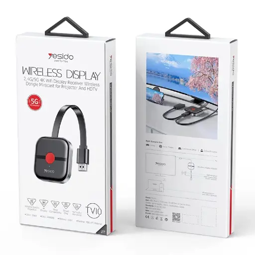 [NQ2713] Yesido TV10 5G Wifi Wireless 4K Audio Video TV Transmitter Screen Display Receiver