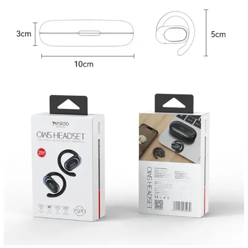 [NQ2669] YSP13 BT5.3 Hanging On Ear Design With Trending Sounds Display OWS Wireless Air Conduction Earphone