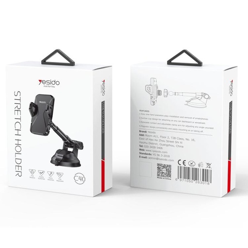 [NQ2692] Yesido Free Stretch Holder C40 - Black