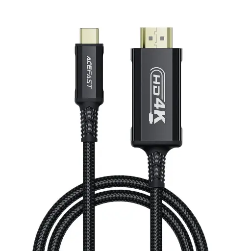[NQ1224] Kabelis Acefast C1-10 USB-C to HDMI 1.8m melns