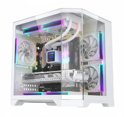 [NQ1418] Lovingcool  345-3G white  Tempered Glass  Case Full Tower Micro ATX ITX