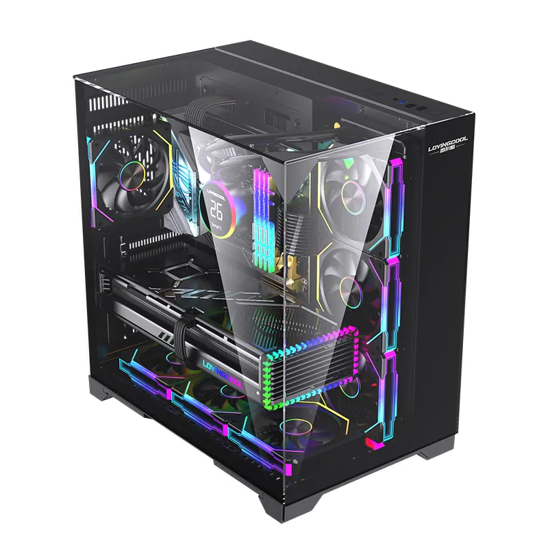 [NQ1427] Lovingcool  LC-60II BLACK Tempered Glass  Case Full Tower Micro ATX ITX