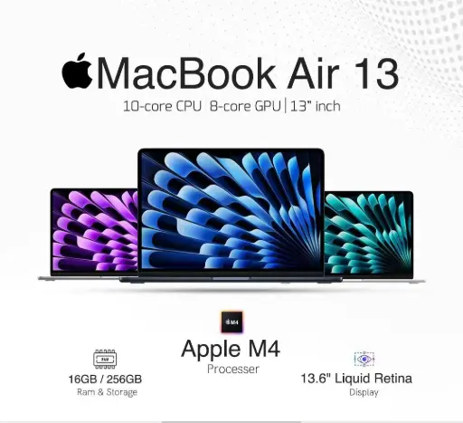 MacBook Air Apple M4 chip 13.6 10 core CPU and 8 core GPU 16GB 256GB SSD 