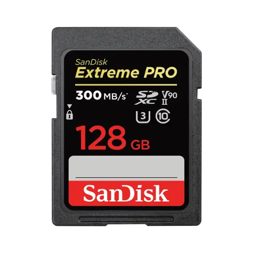 SanDisk 128GB Extreme PRO SDXC UHS-II Memory Card - Up to 300MB/s 8K, 4K UHD, SD Card