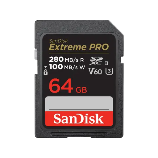SanDisk 64GB Extreme PRO SDXC UHS-II Memory Card - Up to 300MB/s 8K, 4K UHD, SD Card