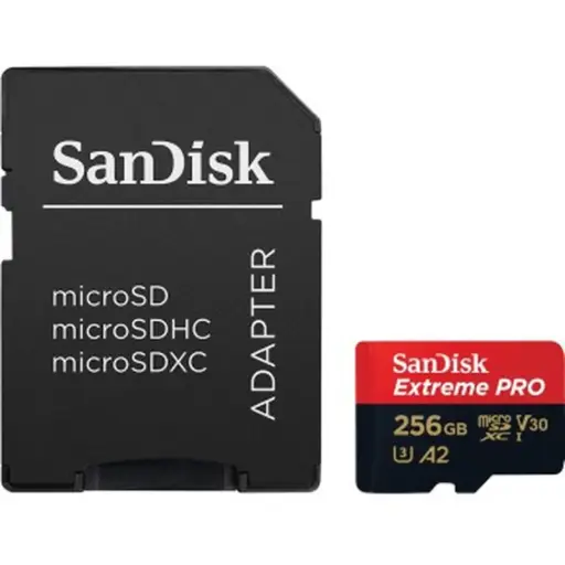 SanDisk 256GB Extreme PRO® microSD™ UHS-I Card with Adapter C10, U3, V30, A2, 200MB/s Read 140MB/s Write